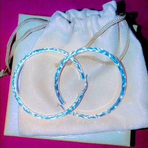 Sterling Silver Diamond Cut Tube Earrings.